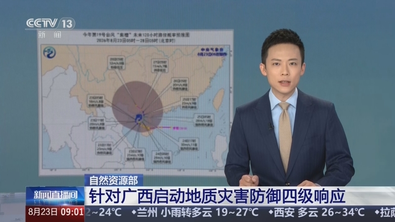 央视：[新闻直播间]自然资源部 针对广西启动地质灾害防御四级响应