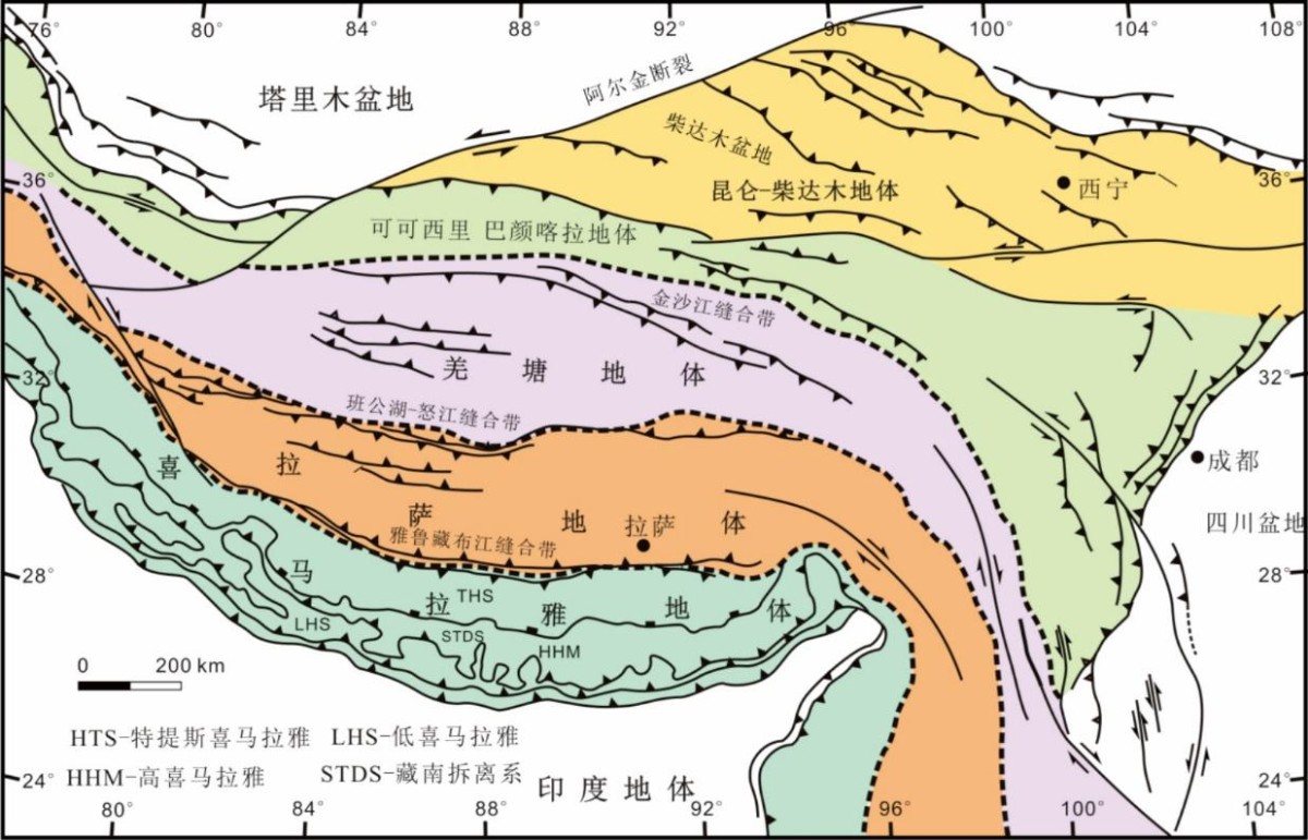 青藏高原山脉分布图图片